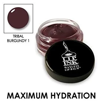 LIP INK Organic Vegan Tinted Waxless Lip Balm (Tribal Burgundy #1)