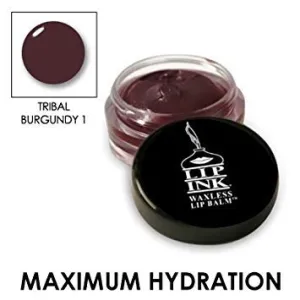 LIP INK Organic Vegan Tinted Waxless Lip Balm (Tribal Burgundy #1)