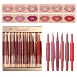 Lip Liner and Gloss Set | 6 Pieces Matte Velvet Makeup Lip Liner Stains Kit | Waterproof Makeup Stain Kit for Dating Travel Outdoor Shopping Trip Vacation