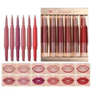 Lip Liner and Gloss Set - Matte Lip Liner and Lipstick Combo Set for Women - Waterproof Makeup Stain Kit for Dating Travel Outdoor Shopping Trip Vacation