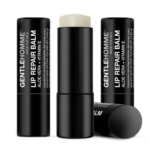 Lip Repair Balm - Men’s Lip Balm with SPF 15 - With Aloe Vera & Vitamin E - Repair & Hydrate Dry, Cracked, Chapped Lips - Long-Lasting Moisture - Clear Balm - Lip Care - Vegan - 3 Pack