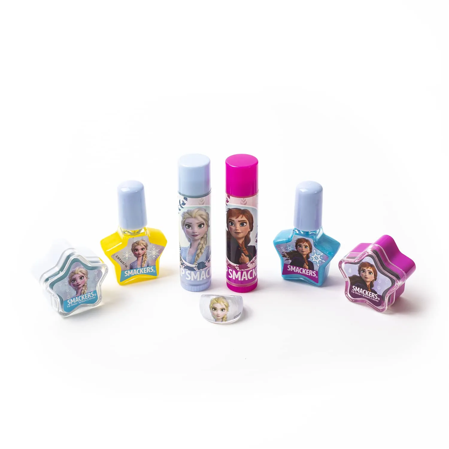 Lip Smacker Glam It Up Makeup Bag, Moisturizing Lip Balms, Colorful Nail Polishes, Hair Accessories, Convenient Travel Tote Bag, Perfect Holiday Present, & Cruelty-Free - Elsa & Anna