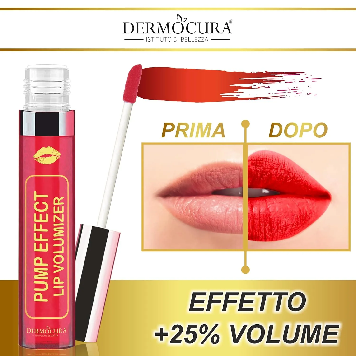 Lip Volumizer Chili Lip Plumper 5 Times More Powerful Transparent Plumping Lip Gloss Immediate and Long-Lasting Plumping Effect MADE IN ITALY