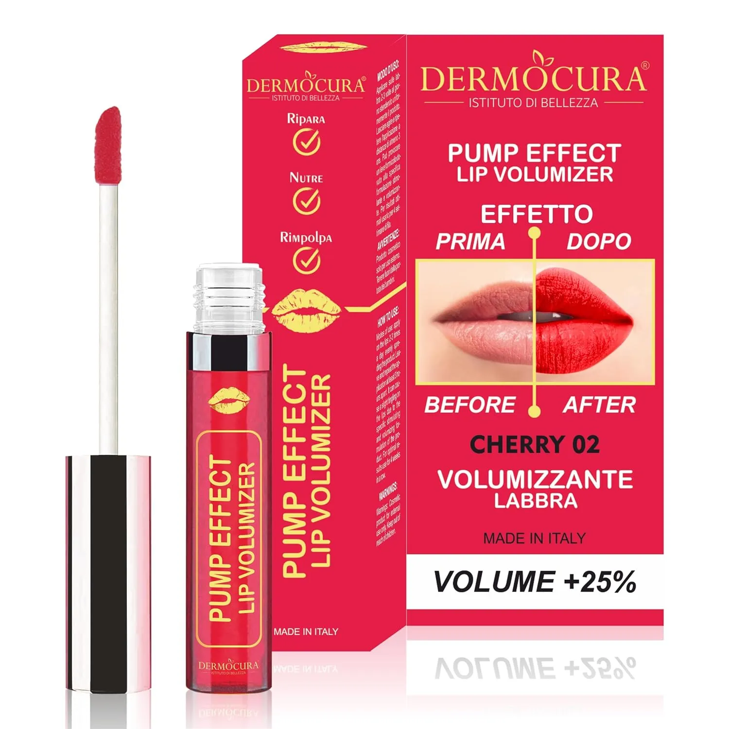 Lip Volumizer Chili Lip Plumper 5 Times More Powerful Transparent Plumping Lip Gloss Immediate and Long-Lasting Plumping Effect MADE IN ITALY