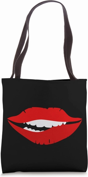 Lip Bite Clothing Lip Print - Biting Lip Tote Bag