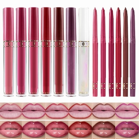 Lip Color, Vibrant Liner, Glossy Color, Long-Lasting Waterproof, Transfer-Proof Hydrating Makeup Tool for Date Nights, Smooth Coverage, Festive Weddings, Outdoor Events
