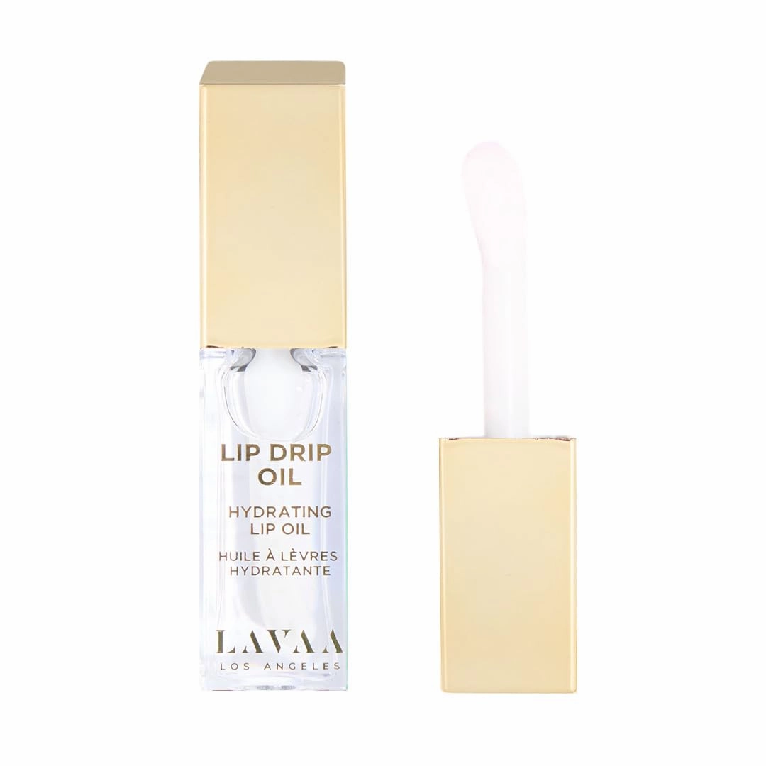 LIP DRIP OIL Glossy Non-Sticky Lip Oil | Hydrating & Nourishing Jojoba Oil, Vitamin E, and Hyaluronic Acid (Clear)