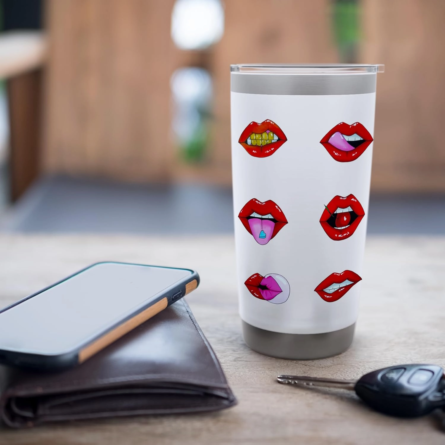 Lip Gloss Aesthetic Red Lips Summer Vibes Tinted Lip Love Stainless Steel Insulated Tumbler
