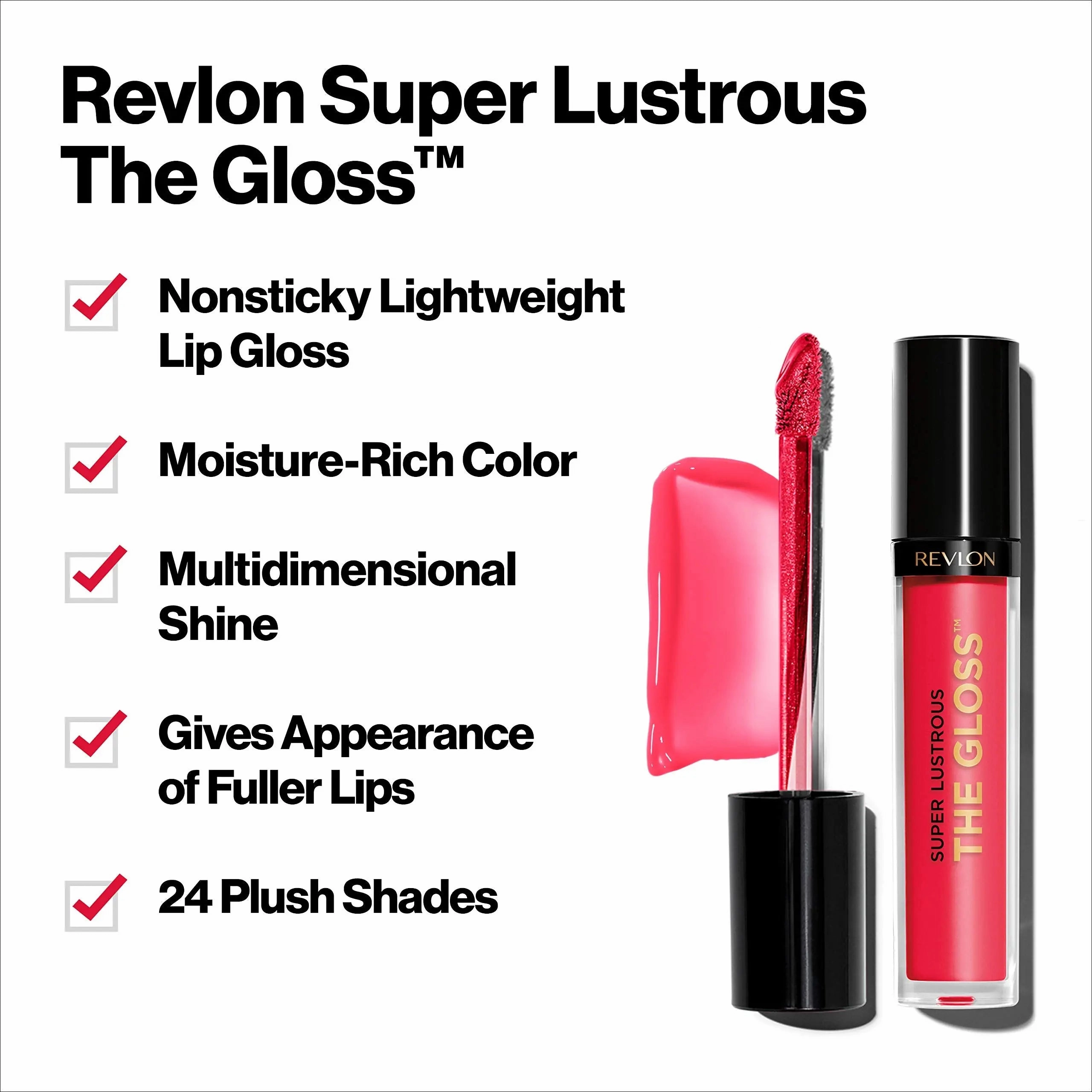 Lip Gloss by Revlon, Super Lustrous The Gloss, Non-Sticky, High Shine Finish, 260 Rosy Future