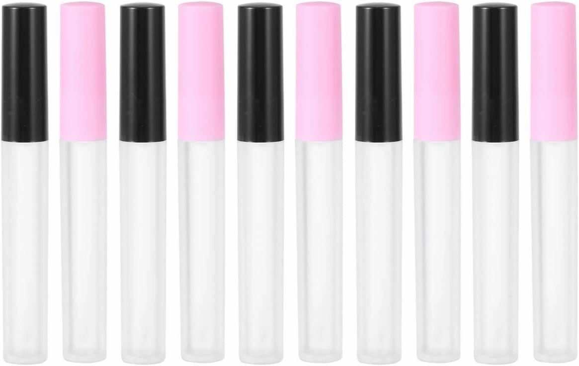Lip Gloss Clear Lip Gloss Clear 10Pcs Refillable Lip Gloss Bottles with Lip Brush Empty Lip Gloss Tubes Containers for Travel Home Use 2.5ml (White, Polish) Clear Container Frosted Lipstick ( Color :