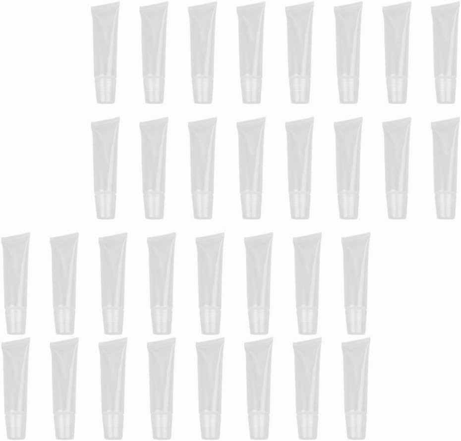 Lip Gloss Clear Lip Gloss Clear 60pcs Empty Lip Gloss Tubes Clear Refillable Lip Gloss Containers for Cosmetic Lip Gloss Balm 15g (White) Lip Plumper Gloss Clear Travel Container ( Color : White , Siz