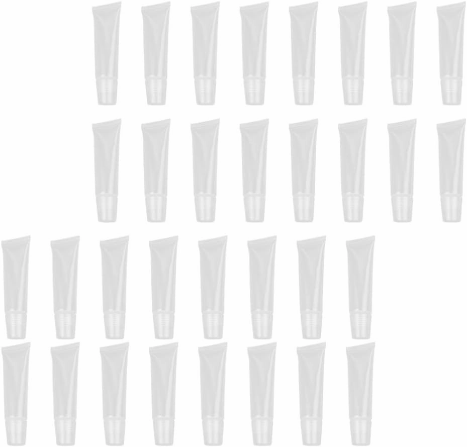 Lip Gloss Clear Lip Gloss Clear 60pcs Empty Lip Gloss Tubes Clear Refillable Lip Gloss Containers for Cosmetic Lip Gloss Balm 15g (White) Lip Plumper Gloss Clear Travel Container ( Color : White , Siz