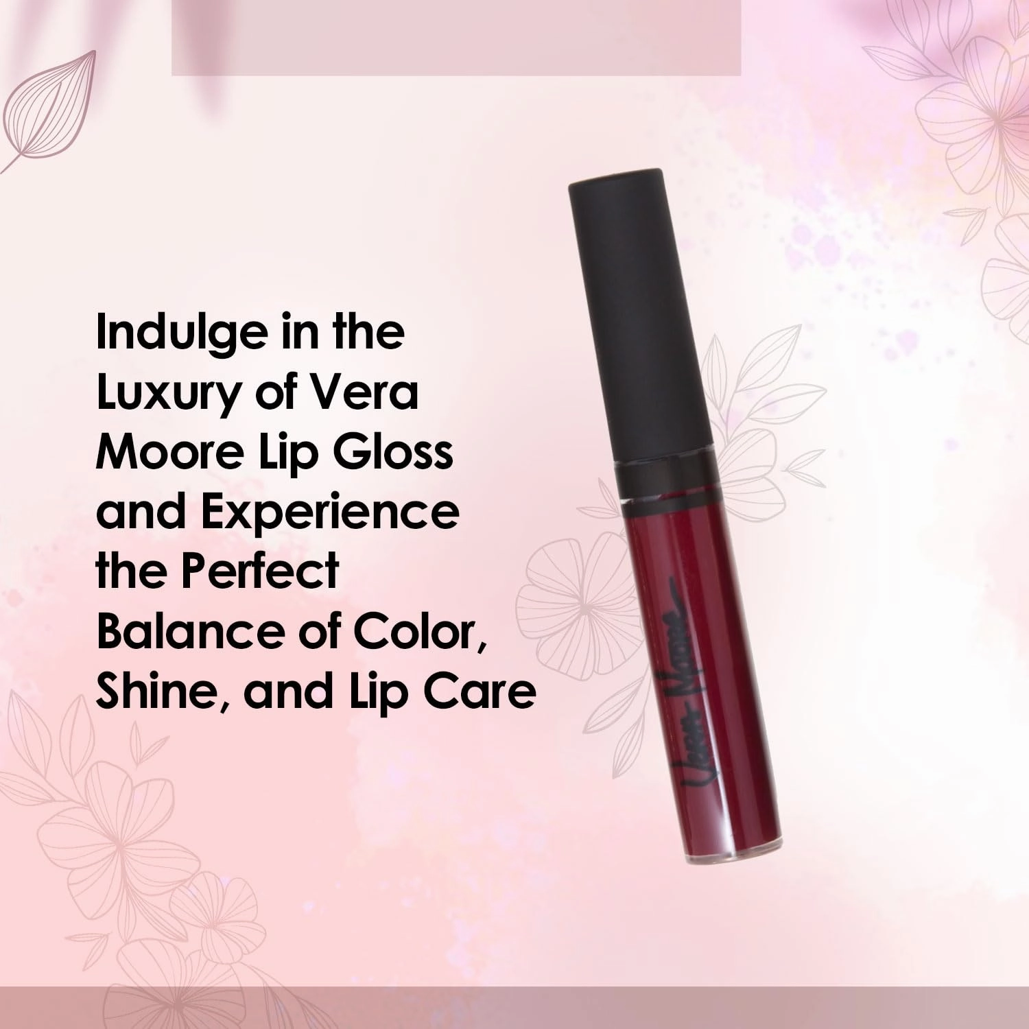 Lip Gloss, Moisturizing Lip Color with Shimmer for Long Lasting Shine, Lightweight Lip Stain, Girls Non-Sticky Lip Gloss with Aloe Vera, W/Vitamin C, E (Wine)