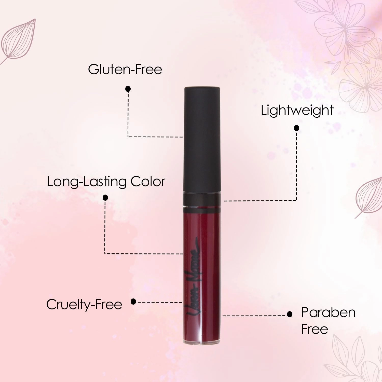 Lip Gloss, Moisturizing Lip Color with Shimmer for Long Lasting Shine, Lightweight Lip Stain, Girls Non-Sticky Lip Gloss with Aloe Vera, W/Vitamin C, E (Wine)