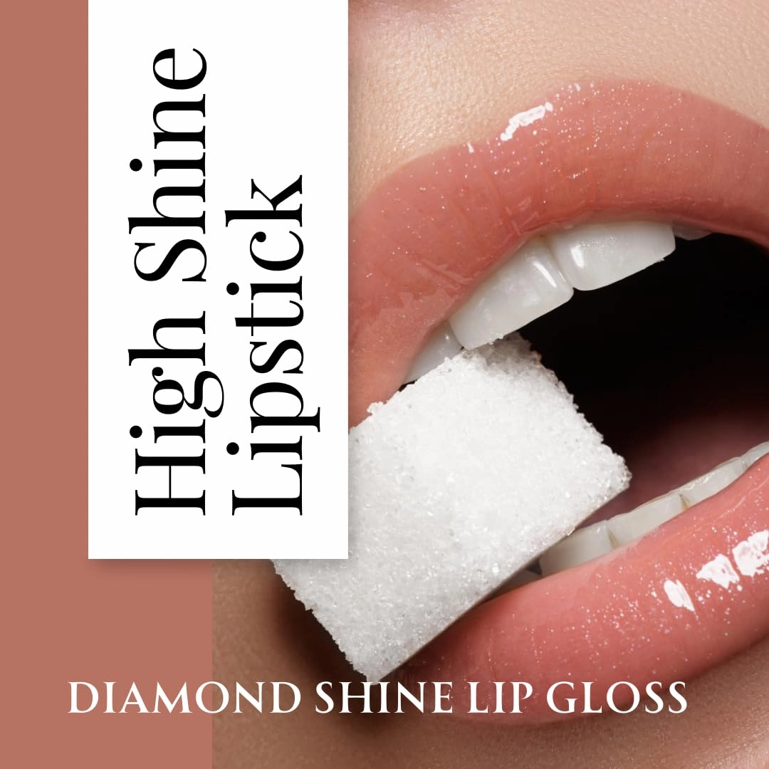Lip Gloss, Non-Sticky, High Shine Finish Liquid Lipstick, Sparkling Peach, Shimmer (Love Dose)