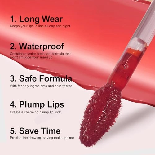 Lip Liner - Lip Stain Peel Off, Long-Lasting Moisturizing Waterproof Lip Stain Transfer-Proof with Matte Finish Stay on All Day (Nude, Pack of 1)