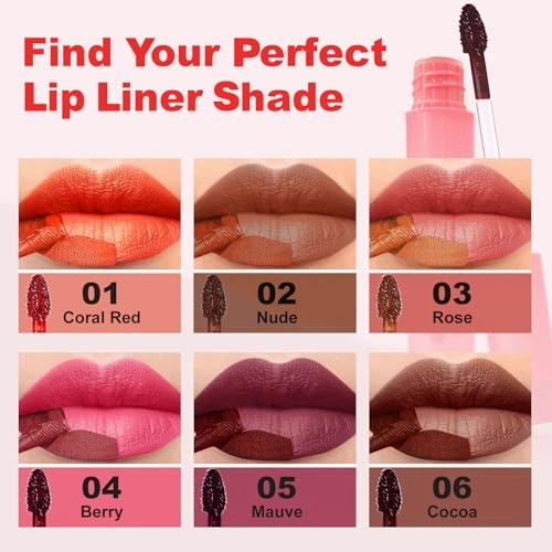 Lip Liner - Lip Stain Peel Off, Long-Lasting Moisturizing Waterproof Lip Stain Transfer-Proof with Matte Finish Stay on All Day (Nude, Pack of 1)