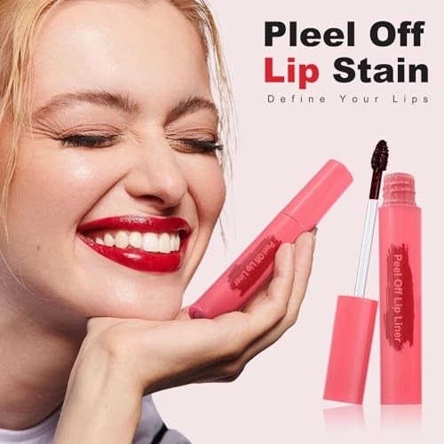 Lip Liner - Lip Stain Peel Off, Long-Lasting Moisturizing Waterproof Lip Stain Transfer-Proof with Matte Finish Stay on All Day (Nude, Pack of 1)