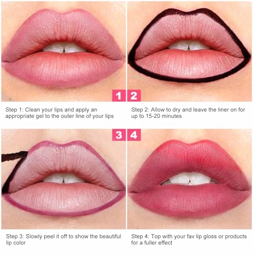 Lip Liner - Lip Stain Peel Off, Long-Lasting Moisturizing Waterproof Lip Stain Transfer-Proof with Matte Finish Stay on All Day (Nude, Pack of 1)