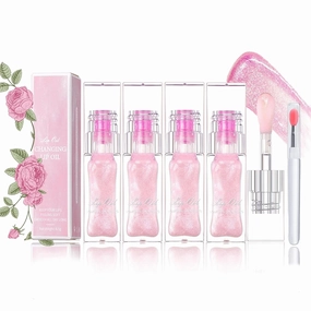 Lip Oil, Conversion Lip Stain, Hydrating, Magic Color Changing, 4PCS