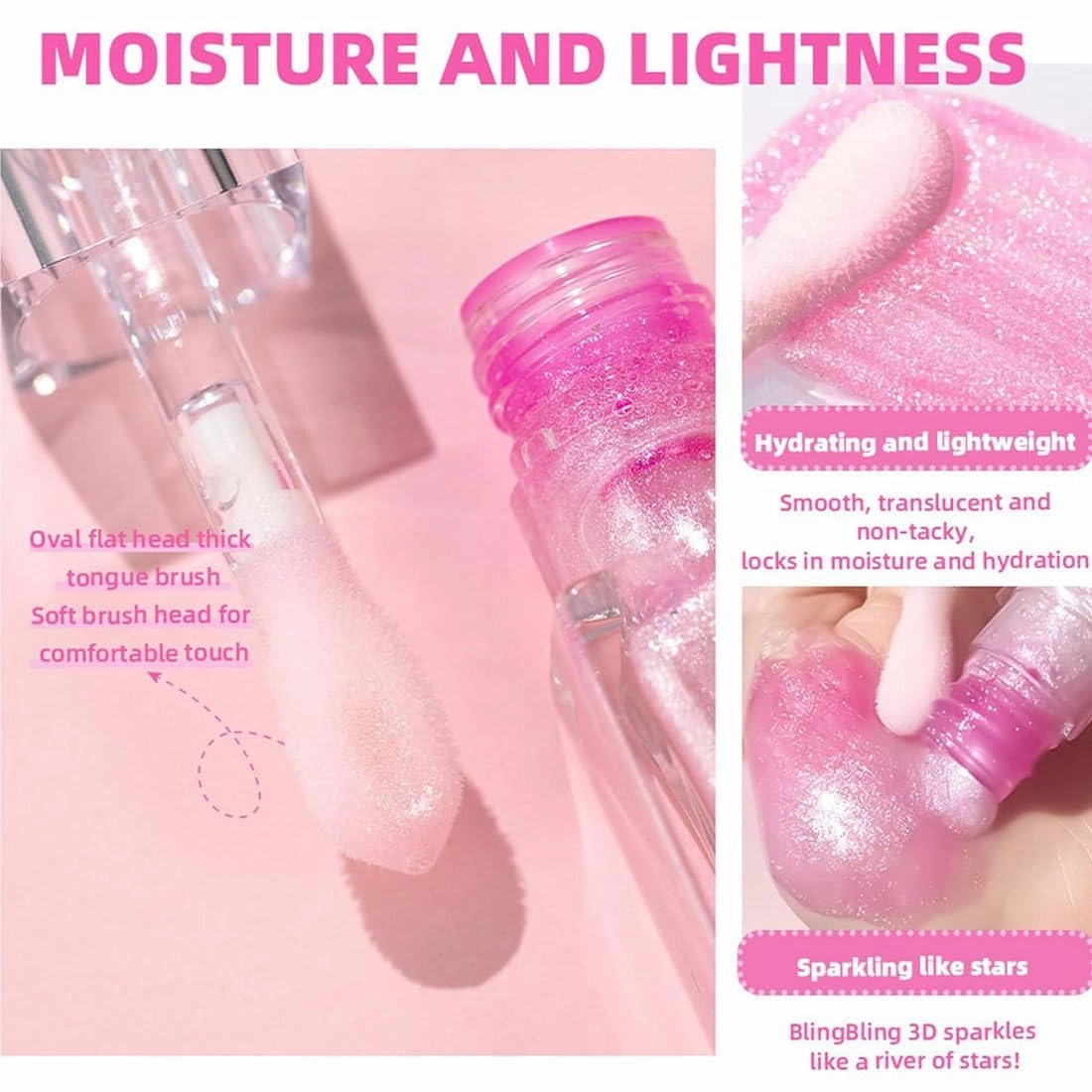 Lip Oil, Conversion Lip Stain, Hydrating, Magic Color Changing, 4PCS