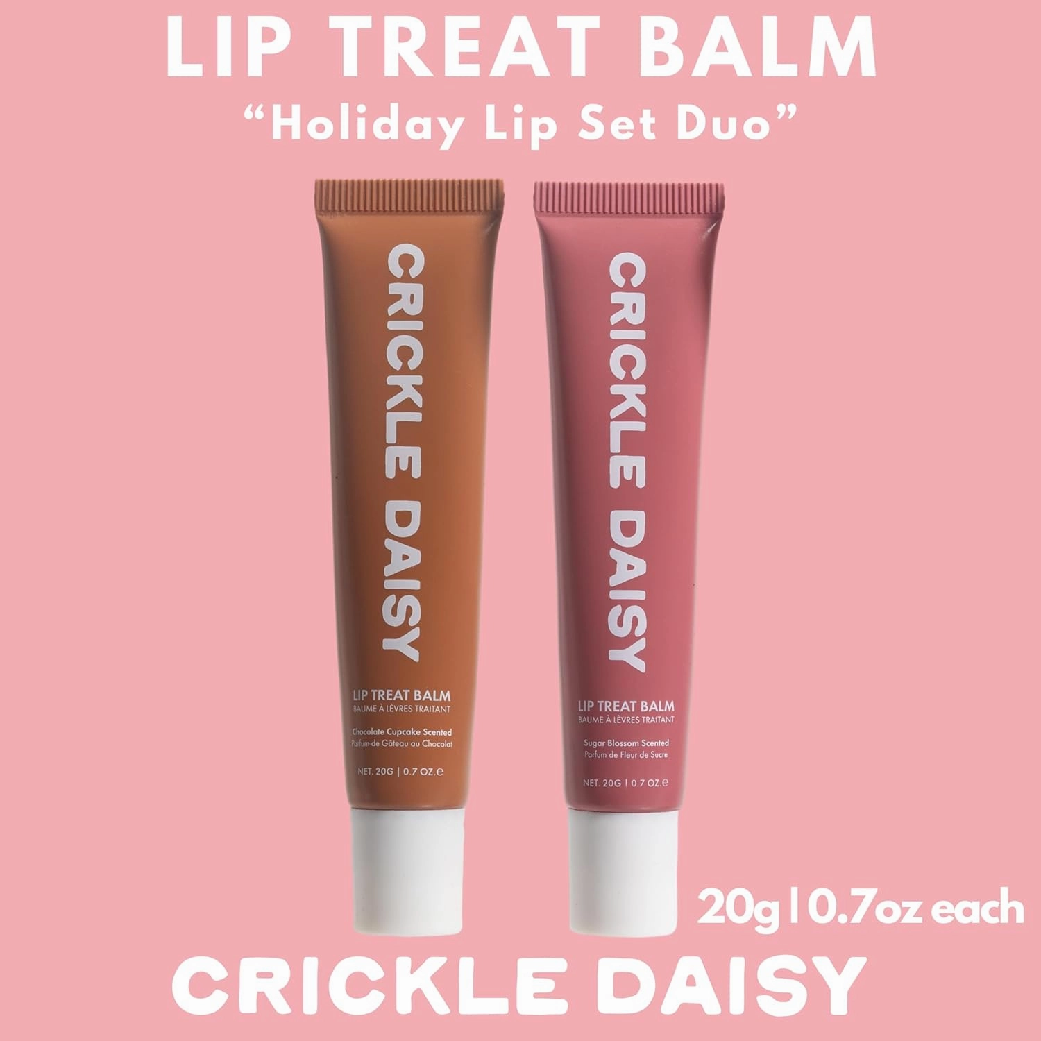 Lip Treat Balm - Hydrating & Nourishing Lip Balm with Avocado, Olive, and Coconut Oils - Softening Lip Moisturizer & Protection for Very Dry Lips - 1x Sugar Blossom & 1x Chocolate, 0.7oz