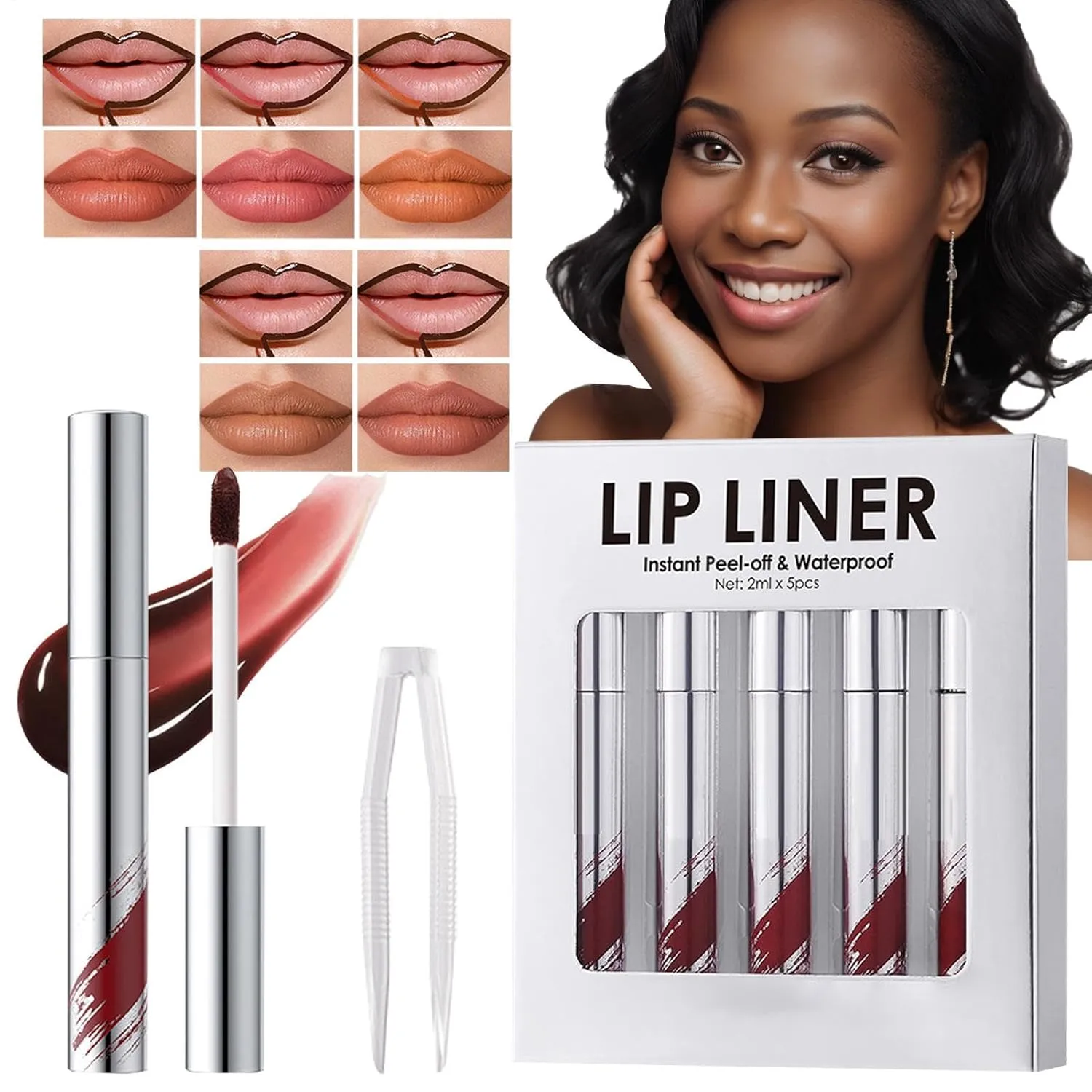 Lipstick Peel Off - Nude Liquid Lipstick Makeup | 5x Waterproof Long-Lasting Tint | Portable Beauty With Plant Extracts For Travel & Weddings