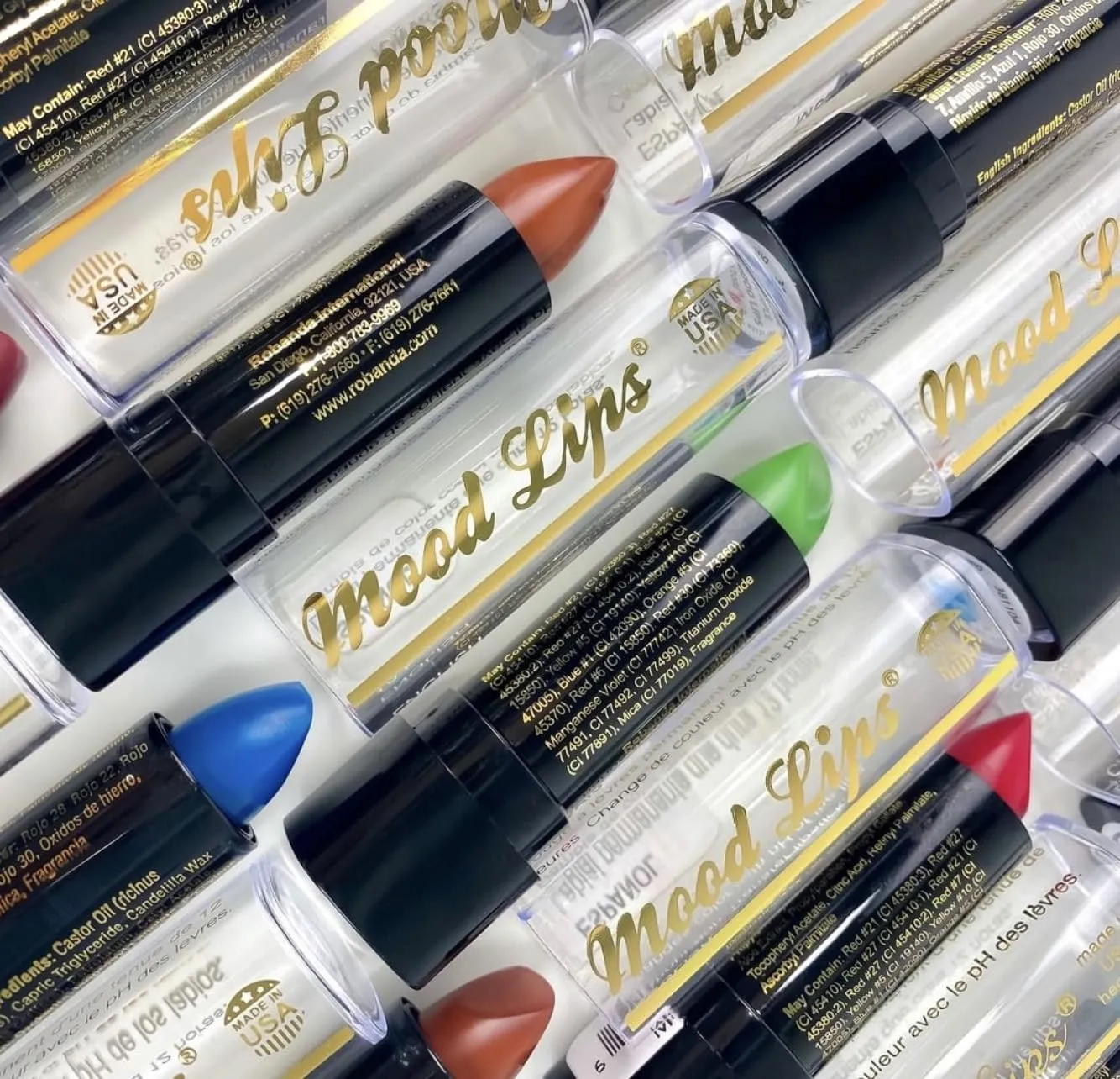 Lipstick pH Color Changing Long Lasting Magic Custom Lip Shade Made in the USA 12 hour long lasting non transfer with Vitamins A, C, & E, and Aloe Vera (Green (Pack of 5))
