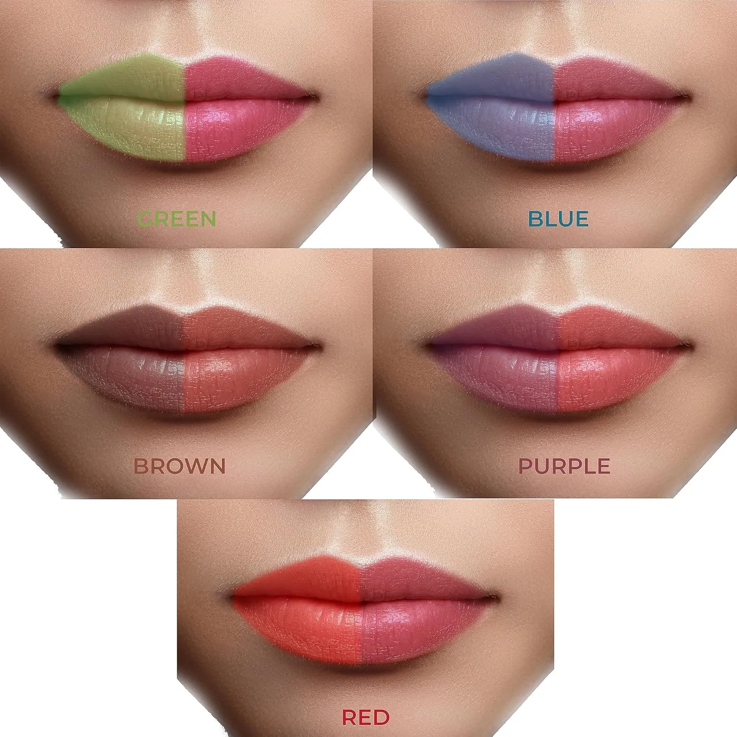 Lipstick pH Color Changing Long Lasting Magic Custom Lip Shade Made in the USA 12 hour long lasting non transfer with Vitamins A, C, & E, and Aloe Vera (Green (Pack of 5))