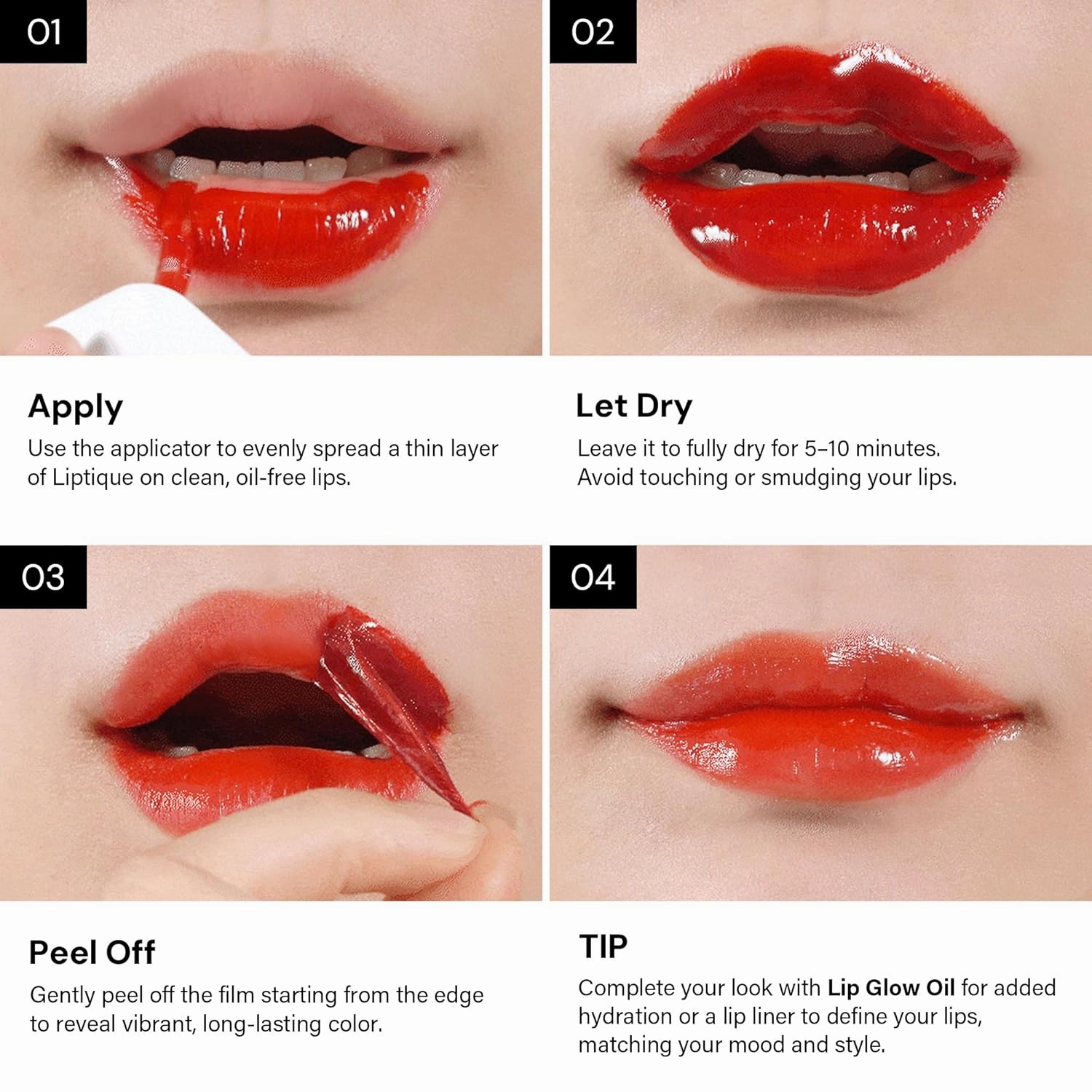 Liptique Korean Lip Stain Peel Off - 24 Hour Long Lasting Lip Tattoo, Waterproof & Transfer Proof, Nourishing & Hydrating Lip Tint for Women, Instant Plumping Lip Tints Peel Off (006 WINTTO)