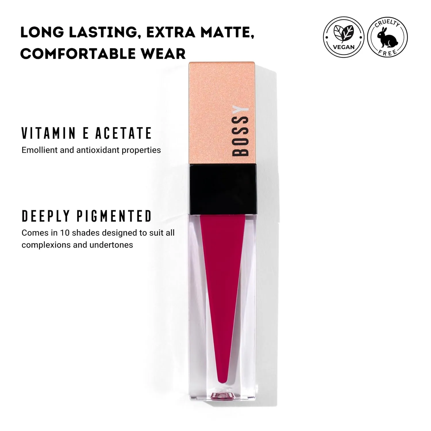 Liquid Lipstick for Women, Long Lasting All Day Wear, Matte, Vegan & Cruelty-Free, Hydrating, Healthy & Full Lips, Paraben Free, Oprah's Favorite Things 2023 (BRAVERY - FUSCHIA COLOR)