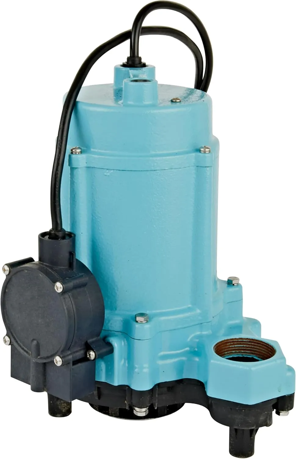 Little Giant 6EC-CIA-DS 1/3 HP, 115-Volt, 3180 GPH Automatic Cast Iron Submersible Sump/Effluent Pump with Polypropylene Base, Piggyback Diaphragm Switch and 18-Ft. Cord, Blue, 506810