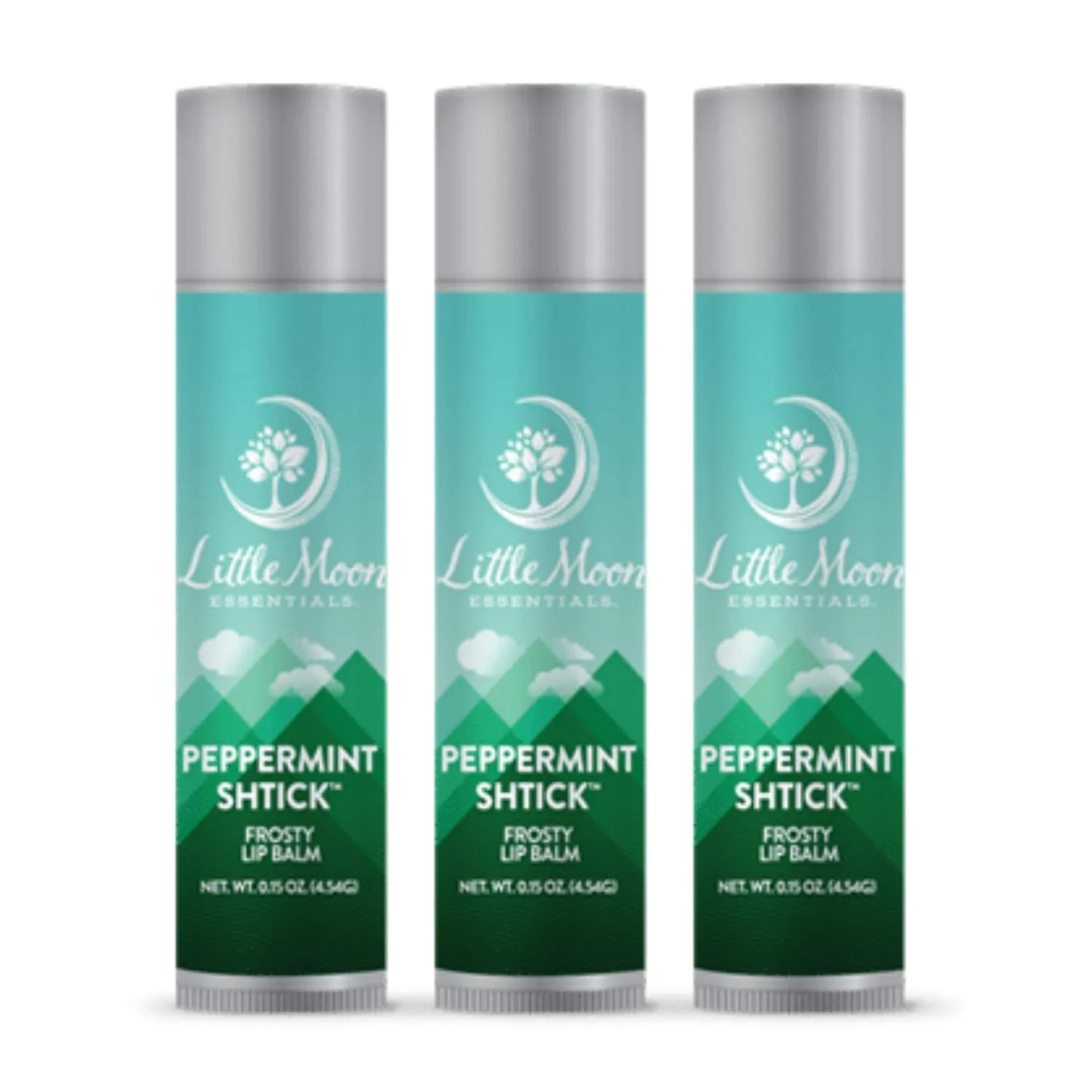 Little Moon Essentials Lip Balm (Peppermint Shtick, 3 Pack)