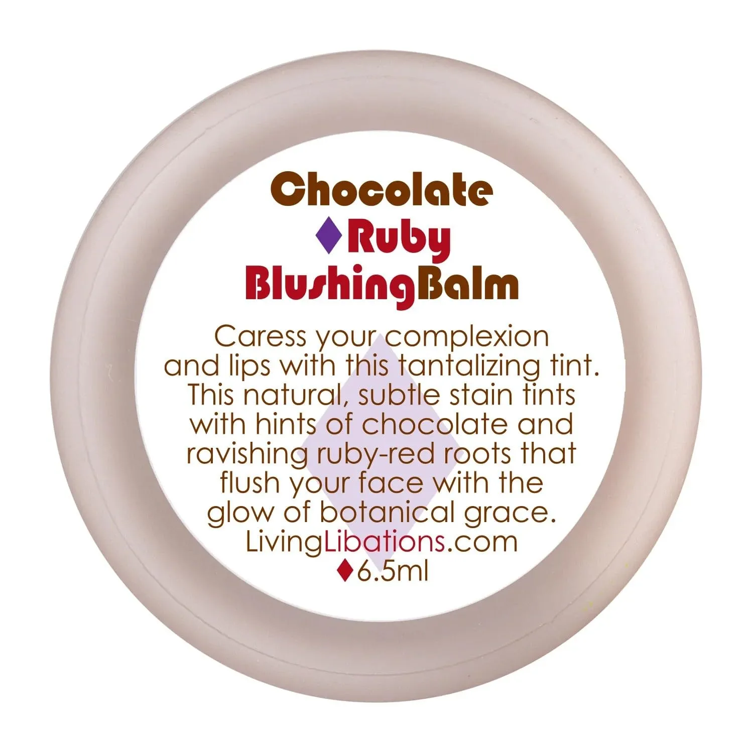 Living Libations - Organic Chocolate Ruby Blushing Balm | Natural, Wildcrafted Clean Beauty (.22 oz | 6.5 ml)