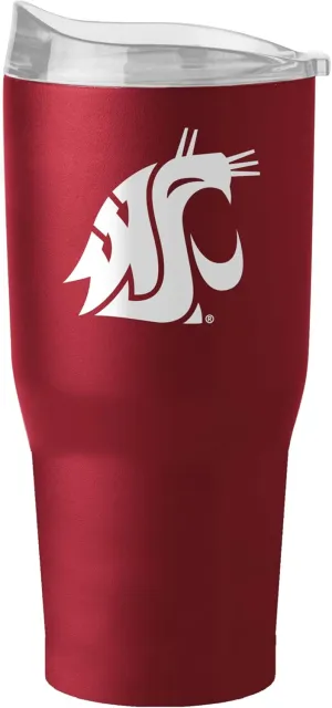 Logo Brands NCAA 30 oz Powder Coat Tumbler - Double-Wall, Vacuum-Insulated Stainless Steel With High-Lip Slider Lid–Keeps Drinks Hot Or Cold For Hours – Ideal For Tailgates & Everyday Use
