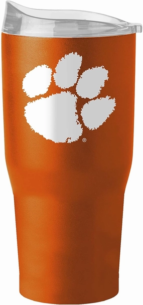 Logo Brands NCAA 30 oz Powder Coat Tumbler - Double-Wall, Vacuum-Insulated Stainless Steel With High-Lip Slider Lid–Keeps Drinks Hot Or Cold For Hours – Ideal For Tailgates & Everyday Use