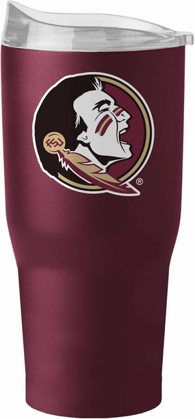 Logo Brands NCAA 30 oz Powder Coat Tumbler - Double-Wall, Vacuum-Insulated Stainless Steel With High-Lip Slider Lid–Keeps Drinks Hot Or Cold For Hours – Ideal For Tailgates & Everyday Use