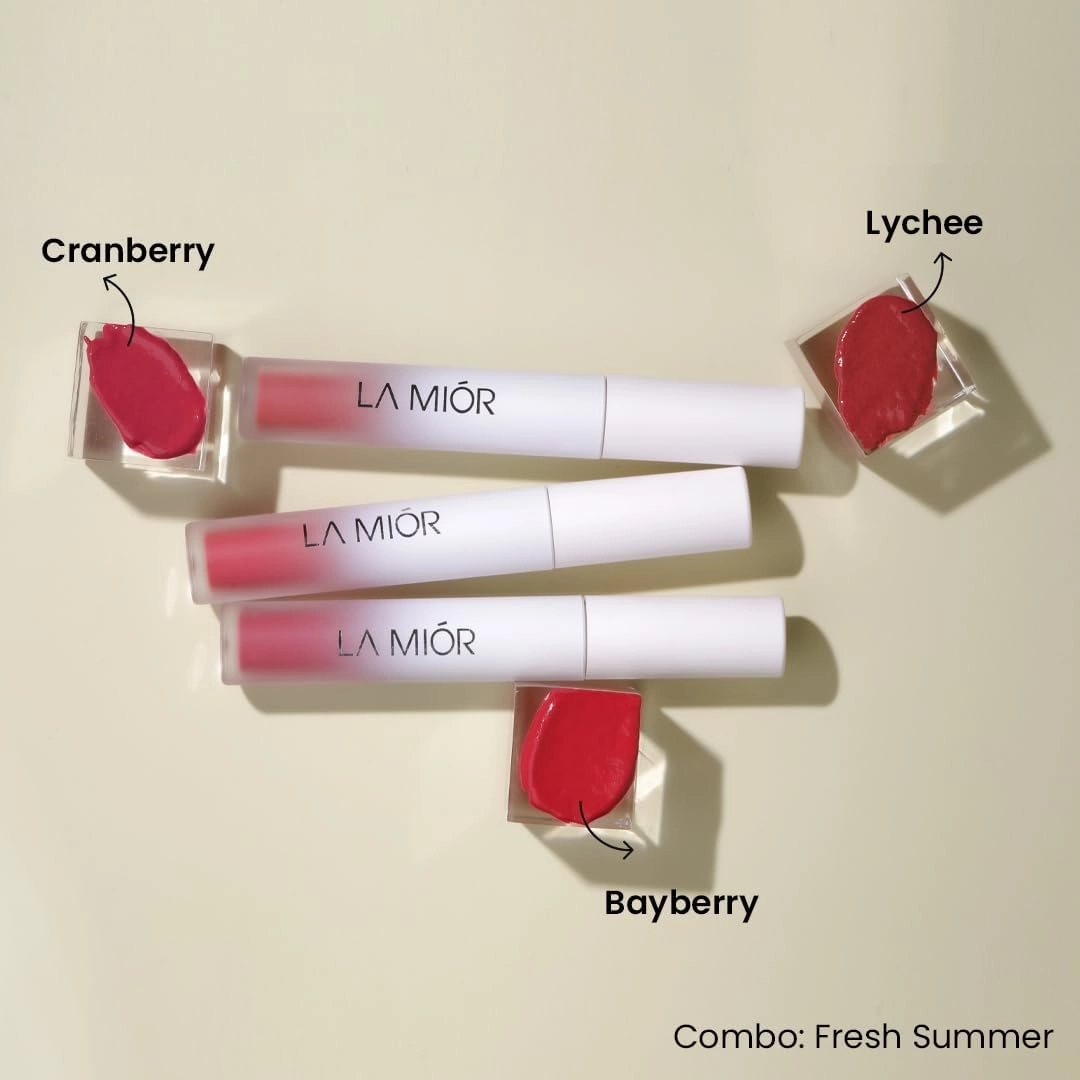 Long-Lasting Juicy Glossy Finish Lip Stain|Pack Of 3| Transfer-Proof, Gel-To-Oil, Plumping, Hydrating|Shade: Fresh Summer