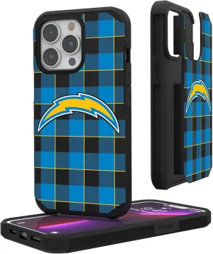 Los Angeles Chargers iPhone Rugged Plaid Design Case