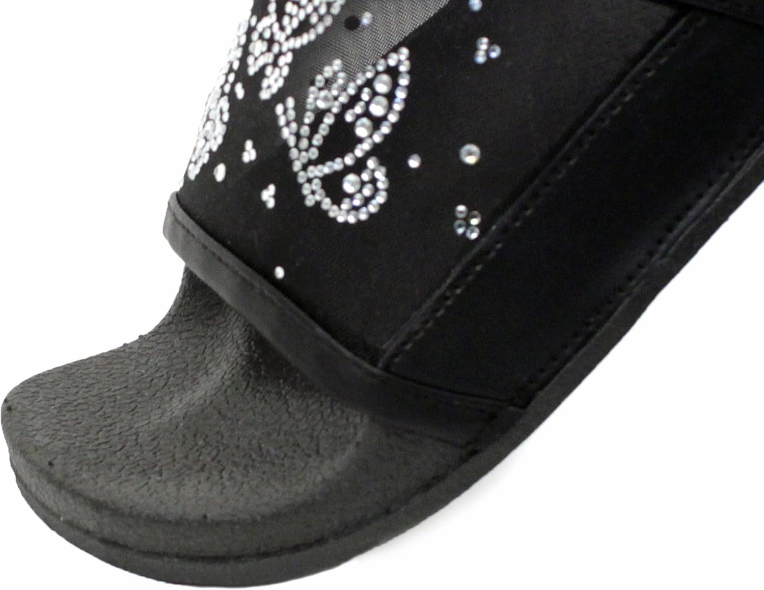 Luckers Women's Butterflies Rhinestone Embellished Mesh Slip-On Sandals