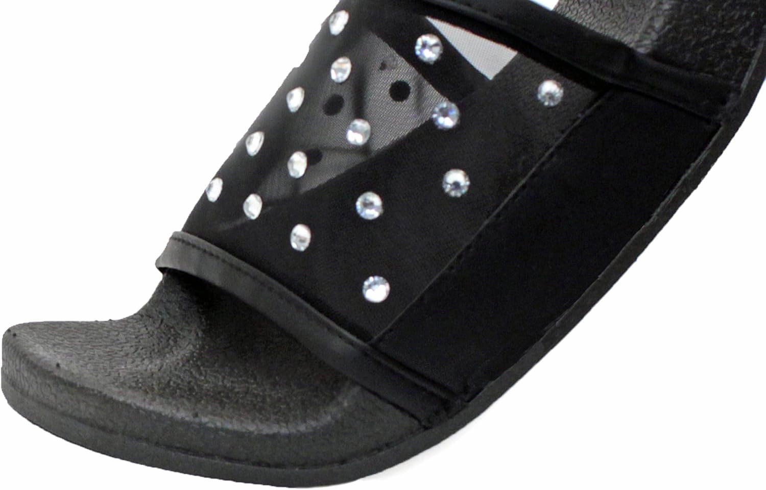 Luckers Women's Crystal-Embellished Mesh Slip-On Sandals