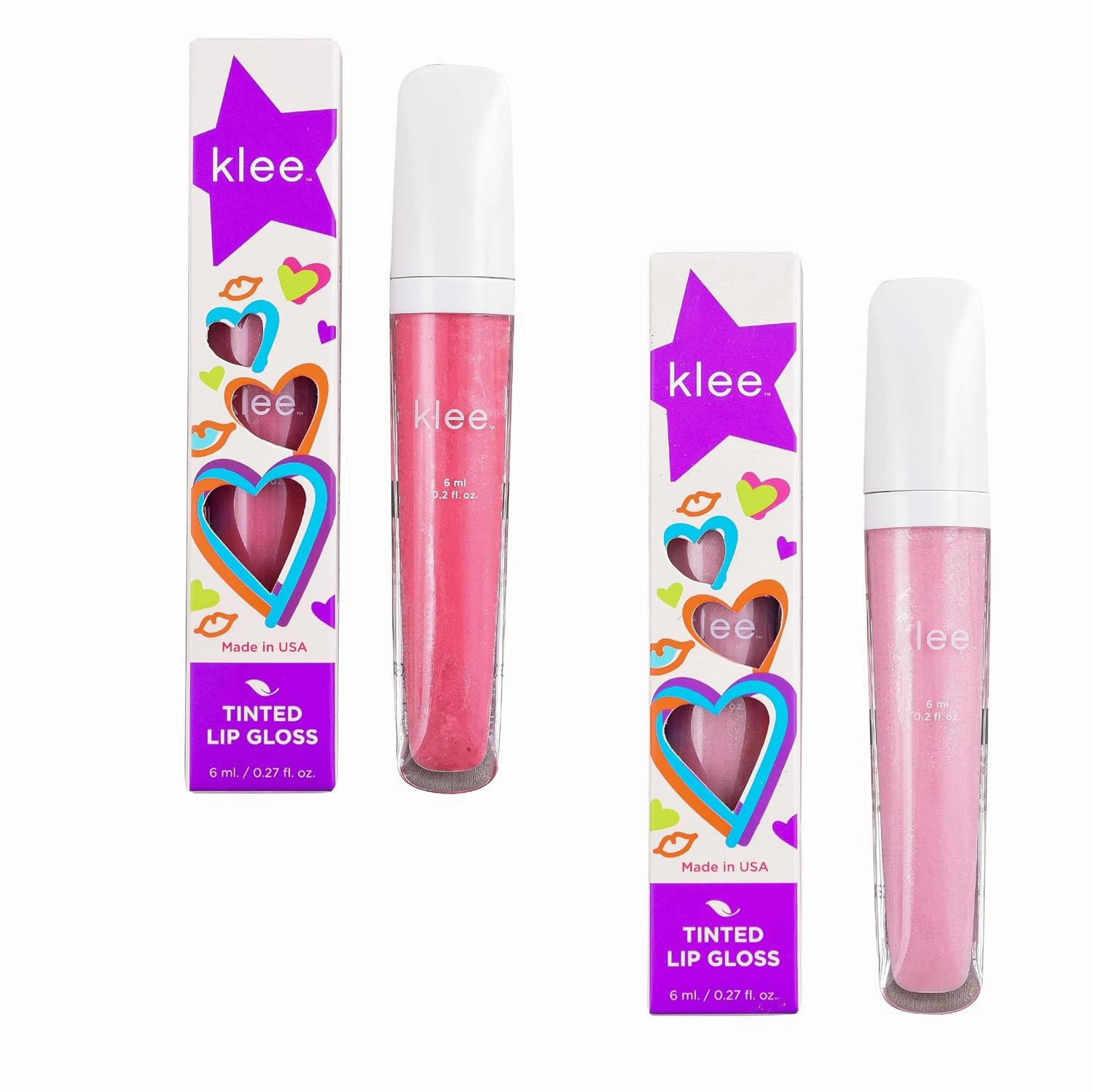LunaStar Klee Flavored Lip Gloss Bundle. Perfect for kids and tweens. Gentle and Non-Toxic. Made in USA. (Tahoe Interlude/Aspen Rhythm)