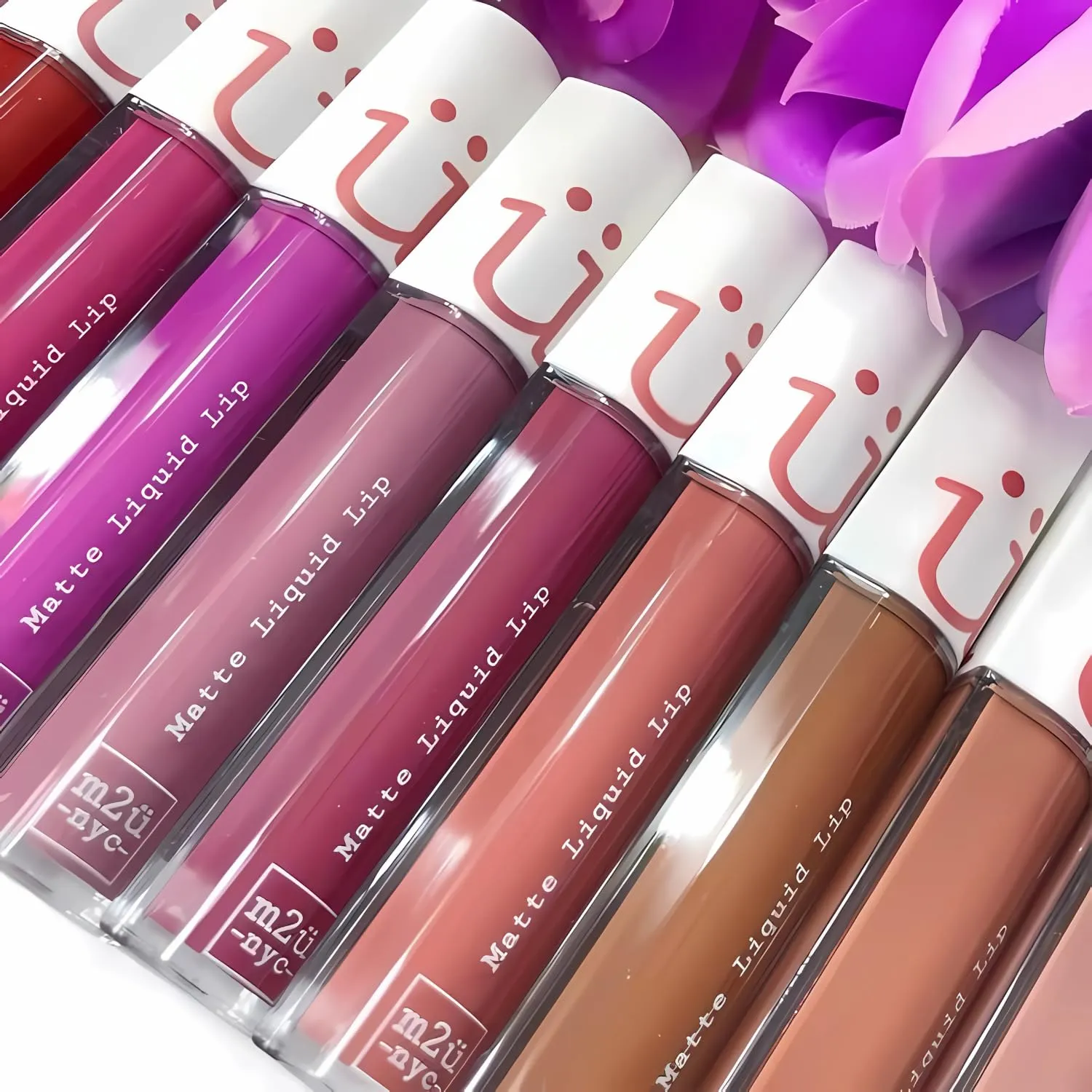 M2U NYC (Queens Rosewood Matte Liquid Lipstick – Long Lasting High Impact Color with Up to 17H Wear – Matte Lipstick for Women – No Budge, Lightweight Creamy Vegan Formula Infused with Jojoba Oil