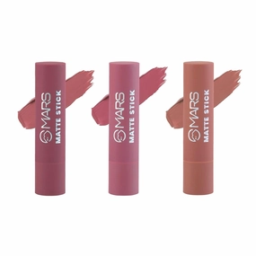M A R S M A T T E- LIPSTICK/boxset of 3 for woman /(02-Peaches & Nudes)
