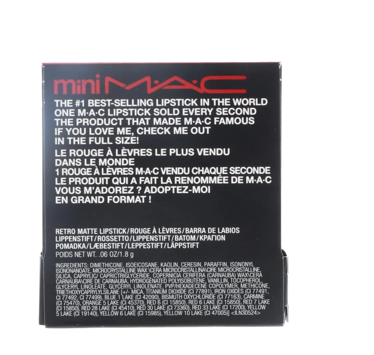 MAC Little Lipstick Color Ruby Woo, Red, Mini (MACS7P004)