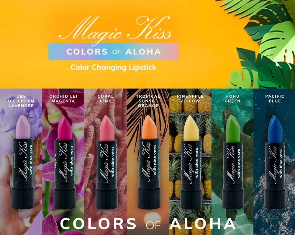 Magic Kiss Pack of 12 Color Changing Aloe Vera Lipstick set, MADE IN USA (Lavender)