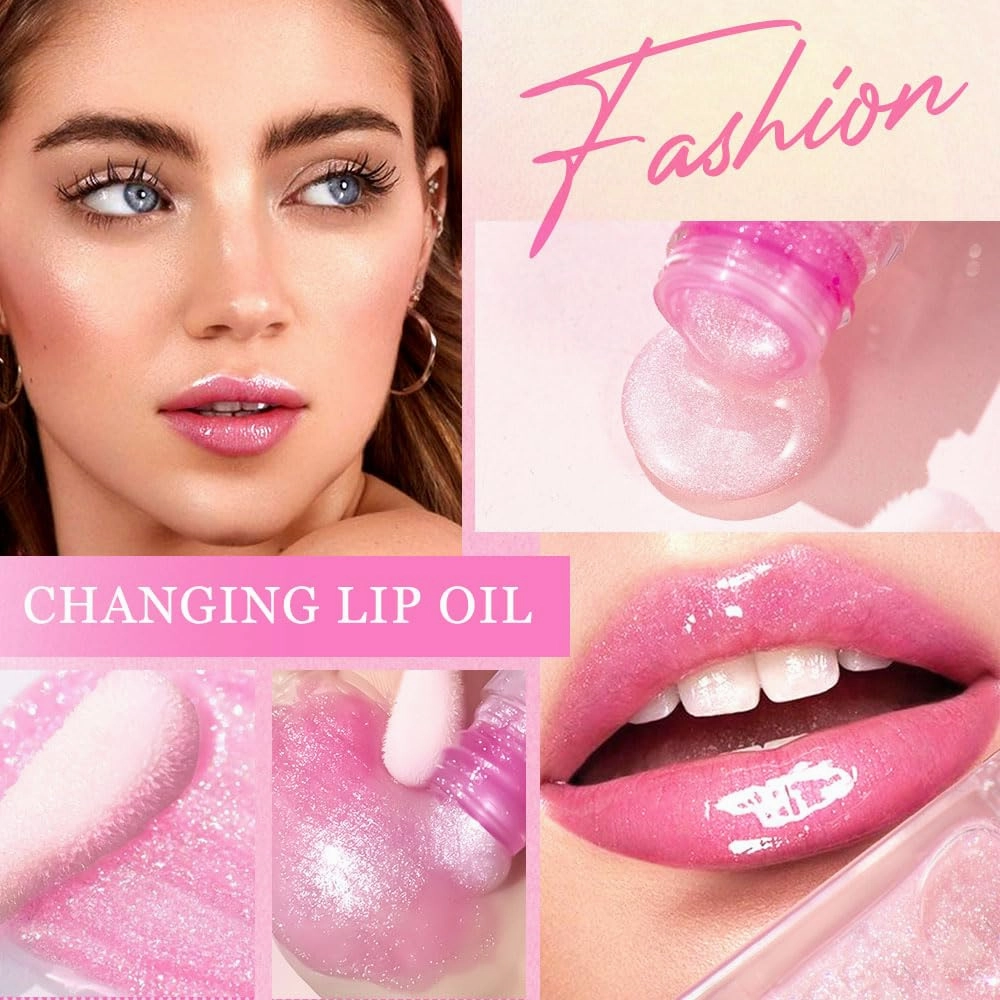 Magic Color Changing Lip Oil - Fashion Long Lasting Nourishing Magic Big Brush Color Changing Lip Gloss (3)