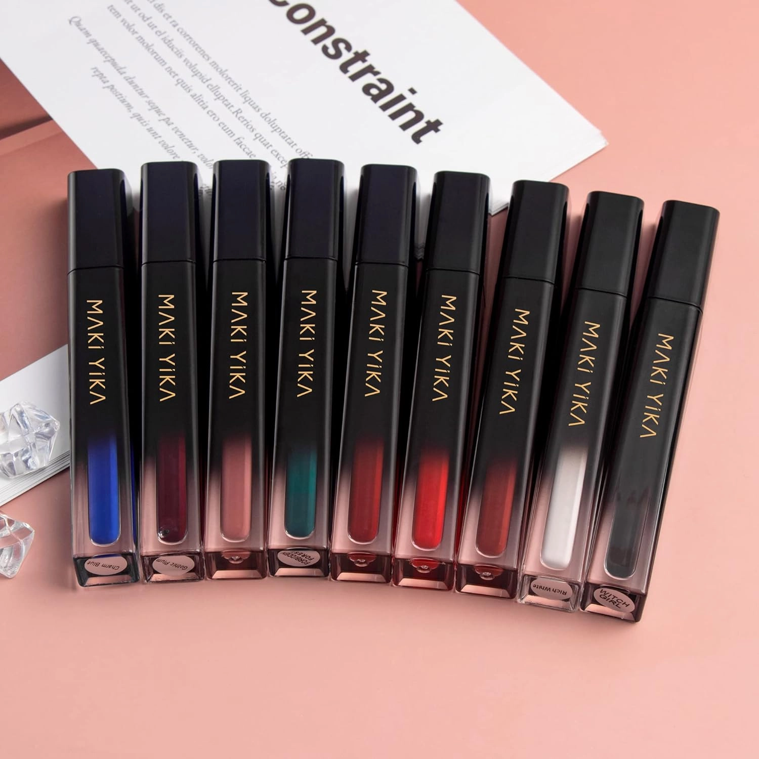 MAKI YIKA Pink Lipstick Set for Women - Long Lasting Hot Pink, Nude Transferproof Cruelty-Free Lip Color