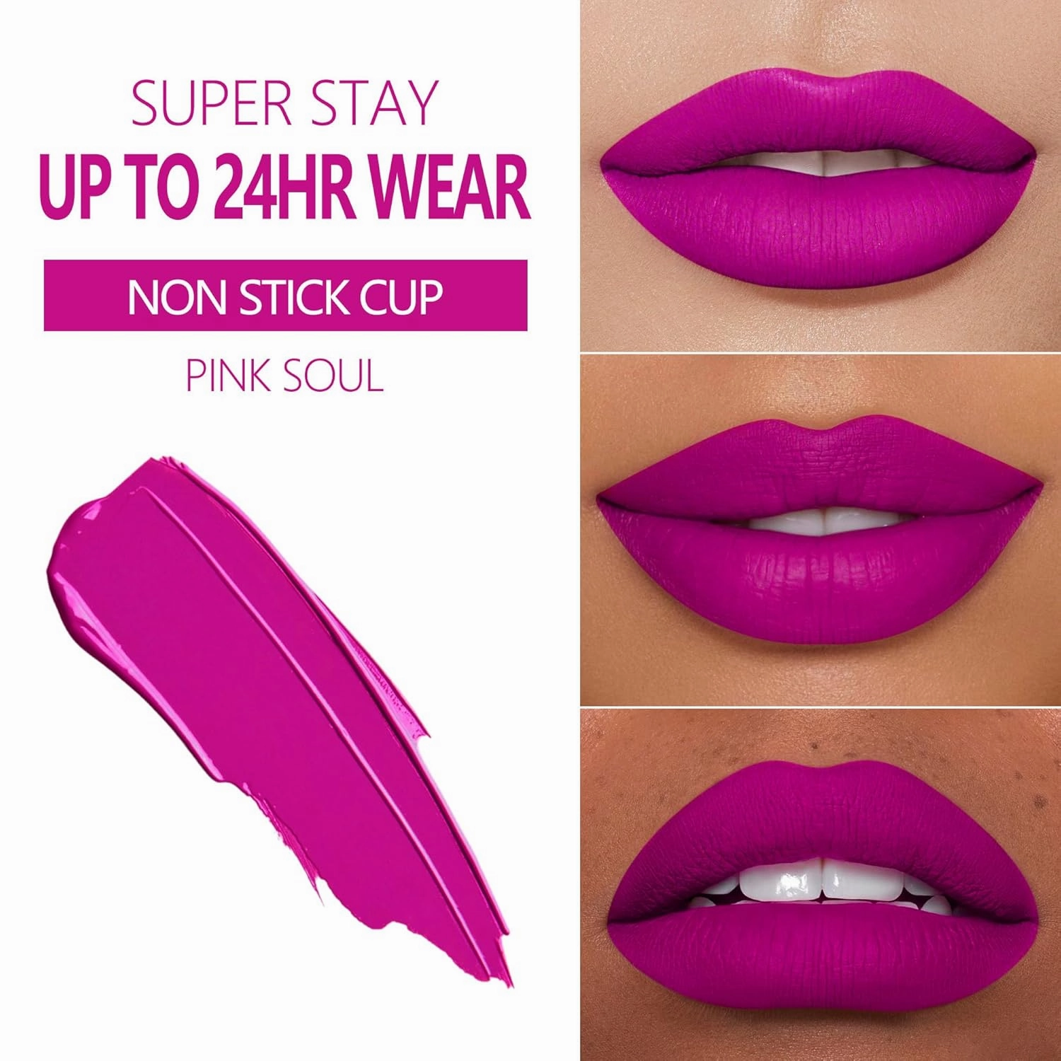 MAKI YIKA Pink Lipstick Set for Women - Long Lasting Hot Pink, Nude Transferproof Cruelty-Free Lip Color