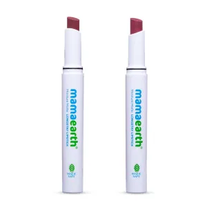 Mama-earth Moisture Matte Longstay Lipstick Combo with Avocado Oil & Vitamin E for 12 Hour Long Stay- 09 Espresso Brown & 02 Plum Punch (2 g   2 g)